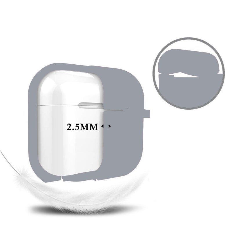 Cypher.V Protective Case Cover for Airpods Pro Charging Case, Upgraded Air Pods Silicone Case Skin with Soft Cute Ball Pom Pom Keychain Kit (A, Grey) - Image 4